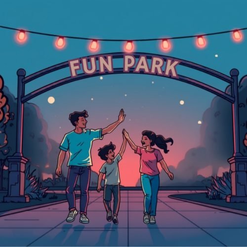 Illustration representing the Newberry Fun Park story and team